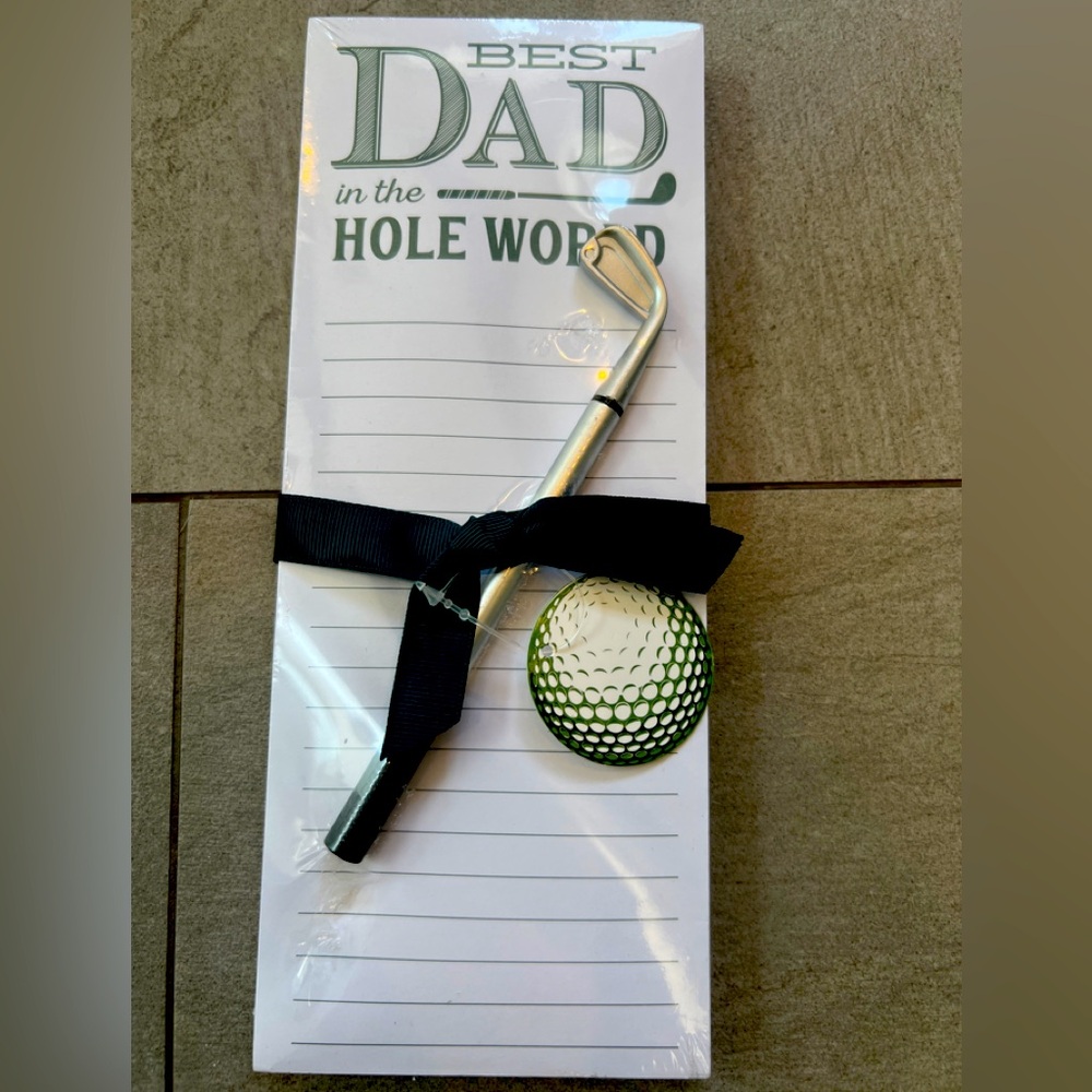 NWT Golf-Themed Notepad with Pen - for that special golfing dad ⛳️ magnetic back